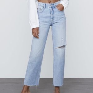 NWT zara hi-rise straight leg jeans sz 4 (27)